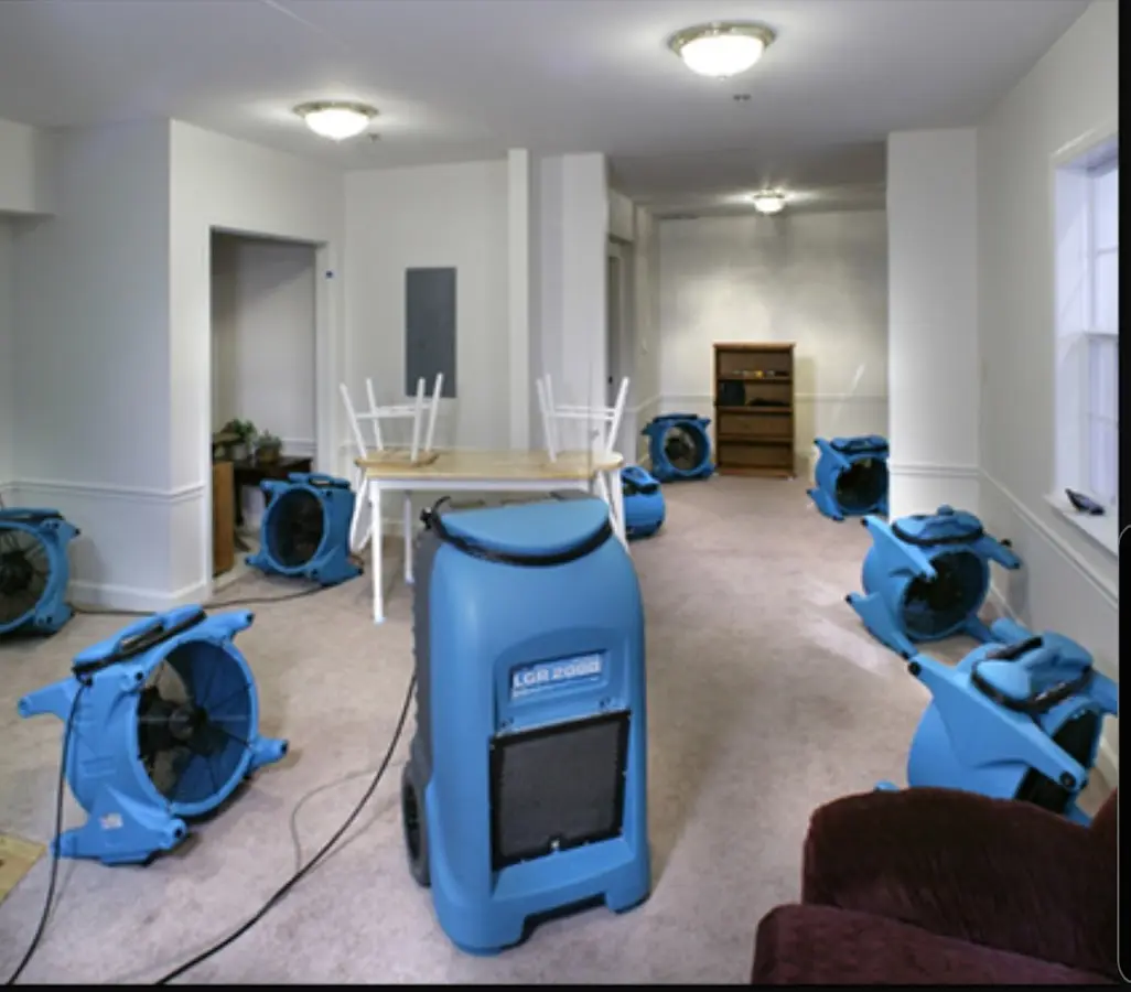 Air movers and dehumidifier setup for Water Extraction & Removal in Gold Canyon